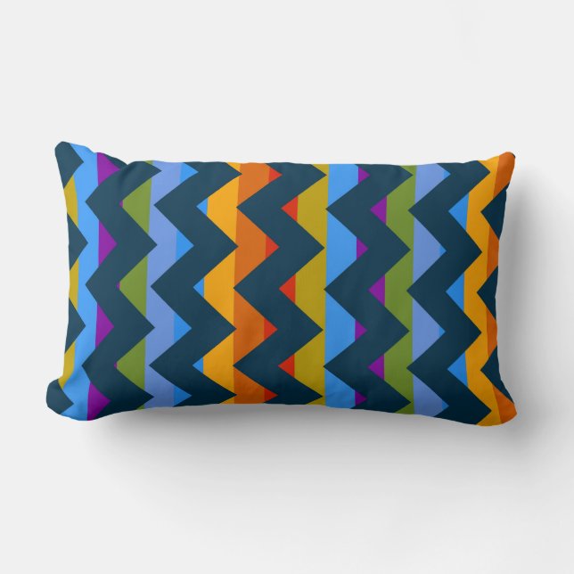 Aztec Chevron Zigzag Rand Mönster 9 Lumbarkudde (Framsida)