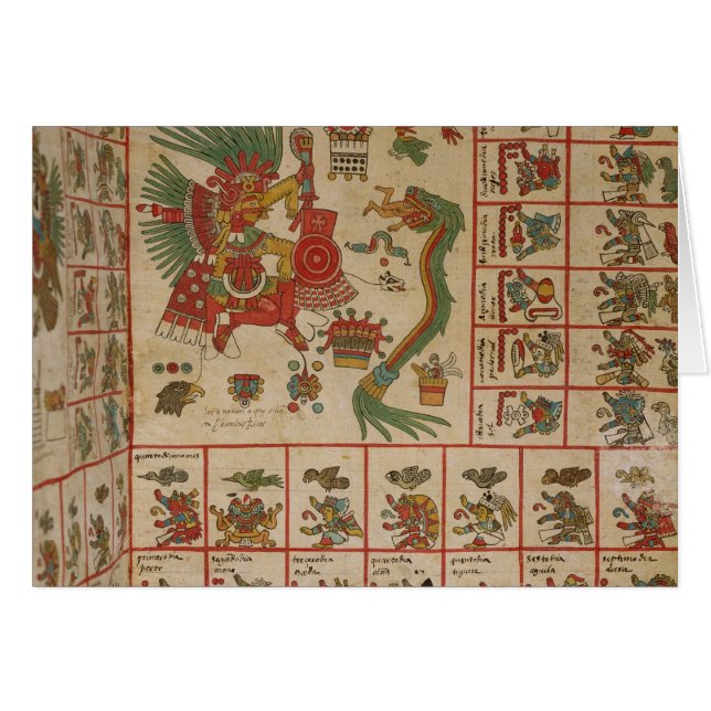Aztec Codex Borbonicus Hälsningskort (Framsidan Horizontal)