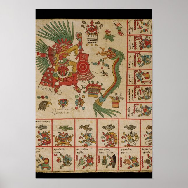 Aztec Codex Borbonicus Poster (Framsidan)