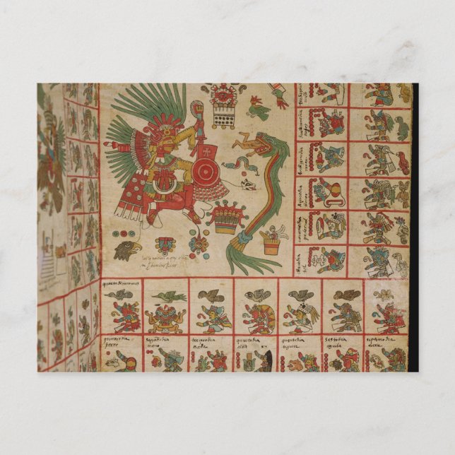 Aztec Codex Borbonicus Vykort (Framsida)