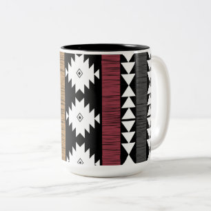Aztec Colorful Geometric Mönster Två-Tonad Mugg