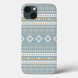 Aztec Cream Orange Blue Mixed Motif Mönster