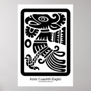 Aztec Cuauhtli - Eagle-utskrift (svart) Poster