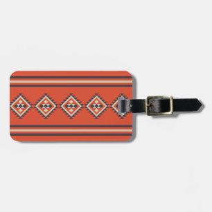 Aztec-design i orange, beige och blue färg bagagebricka