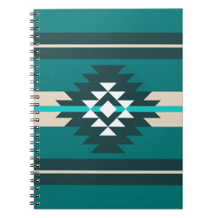 Aztec-design i turkos färg anteckningsbok
