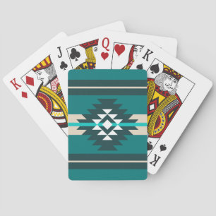 Aztec-design i turkos färg casinokort