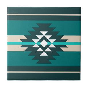 Aztec-design i turkos färg kakelplatta