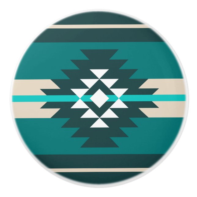 Aztec-design i turkos färg knopp (Framsidan)