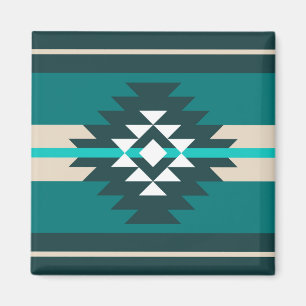 Aztec-design i turkos färg magnet