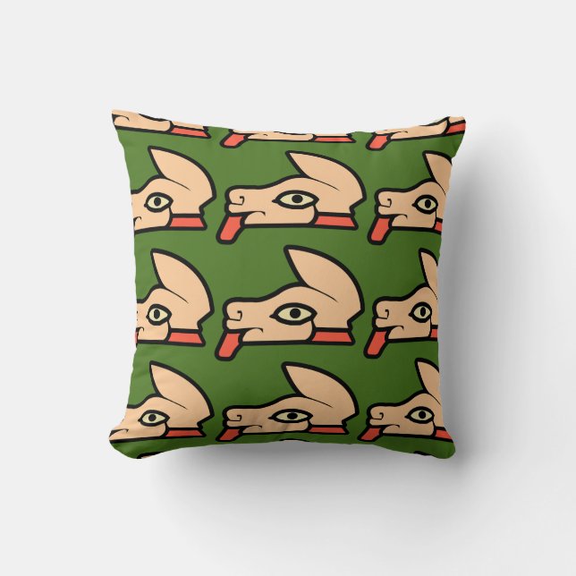 Aztec Design vid kudden Tochtli eller kanin Kudde (Framsida)