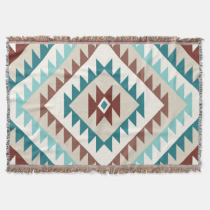 Aztec Diamond (v) Motif Design Teals Creams  Filt