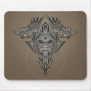 Aztec drakar maskerar (grå färg) musmatta
