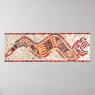 Aztec drakemosaik poster