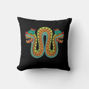 Aztec Dubbla Heawn Serpent Snake Mexico Art Kudde