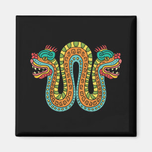 Aztec Dubbla Heawn Serpent Snake Mexico Art Magnet
