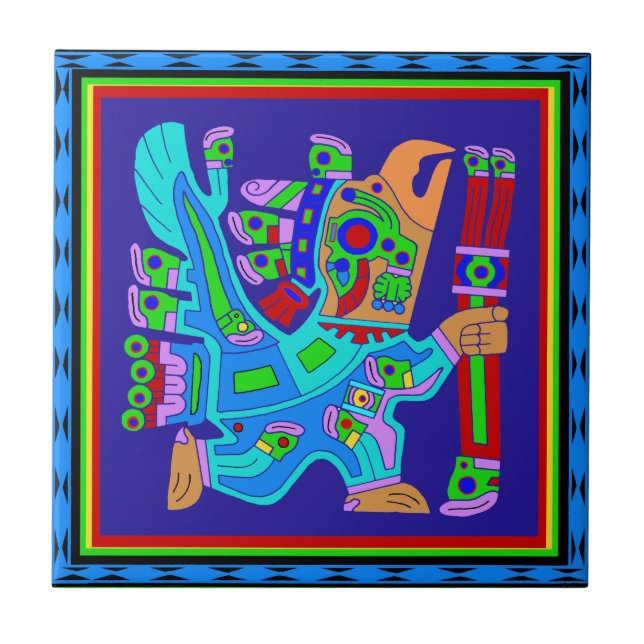 Aztec Eagle Warrior God Kakelplatta (Framsidan)