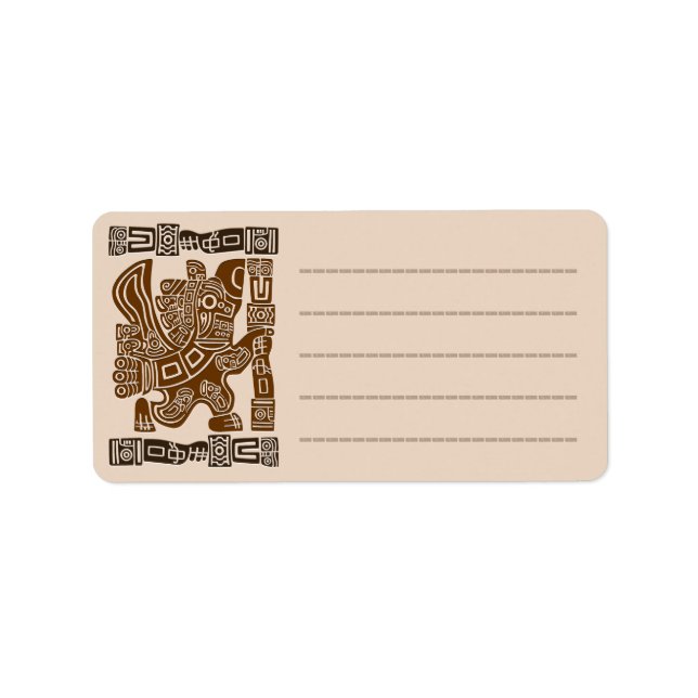 Aztec Eagle Warrior Tribal Ancient Art Adressetikett (Framsidan)