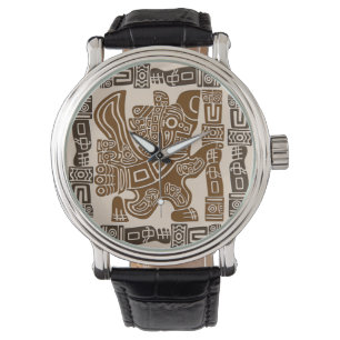 Aztec Eagle Warrior Tribal Ancient Art Armbandsur