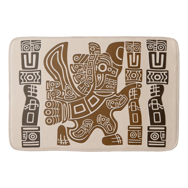 Aztec Eagle Warrior Tribal Ancient Art Badrumsmatta (Framsidan)
