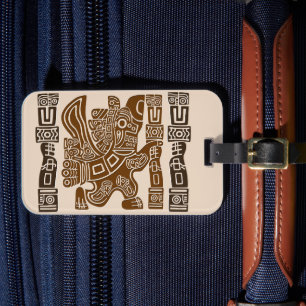 Aztec Eagle Warrior Tribal Ancient Art Bagagebricka