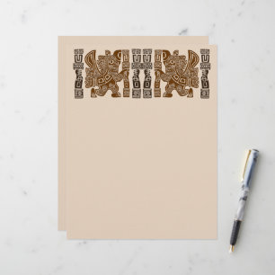 Aztec Eagle Warrior Tribal Ancient Art Brevhuvud