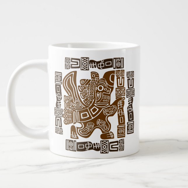 Aztec Eagle Warrior Tribal Ancient Art Jumbo Mugg (Vänster)