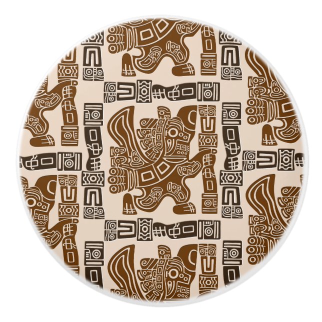 Aztec Eagle Warrior Tribal Ancient Art Knopp (Framsidan)