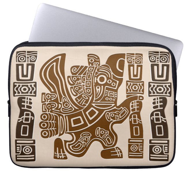 Aztec Eagle Warrior Tribal Ancient Art Laptop Fodral (Framsidan)