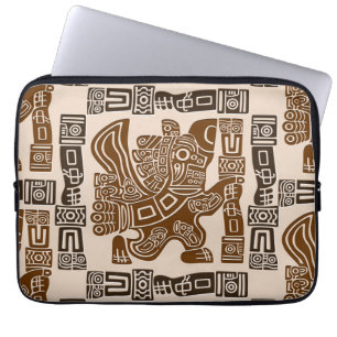 Aztec Eagle Warrior Tribal Ancient Art Laptop Fodral