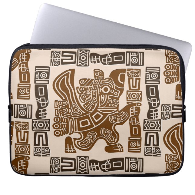 Aztec Eagle Warrior Tribal Ancient Art Laptop Fodral (Framsidan)