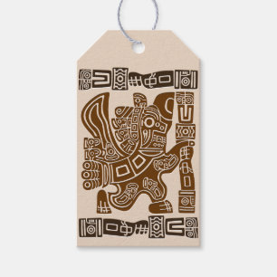 Aztec Eagle Warrior Tribal Ancient Art Presentetikett