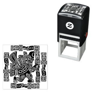 Aztec Eagle Warrior Tribal Ancient Art Självfärgande Stämpel