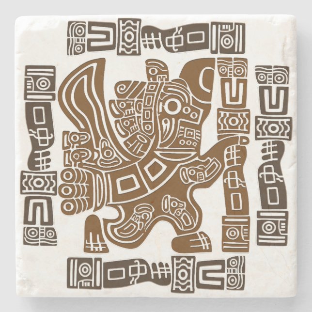 Aztec Eagle Warrior Tribal Ancient Art Stenunderlägg (Framsidan)