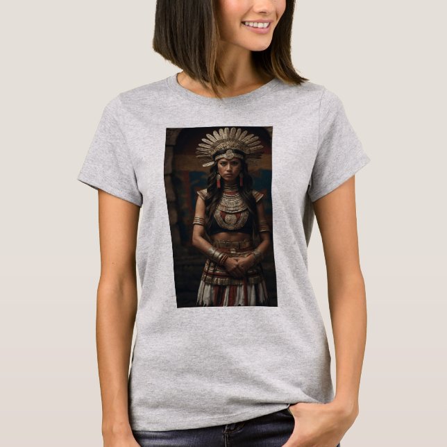 Aztec Earth Goddess Coatlicue - Life and Death T Shirt (Framsida)