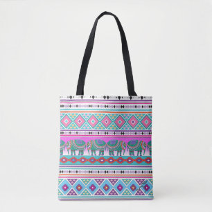 Aztec Elephants Tribal Mönster, Coola Tygkasse