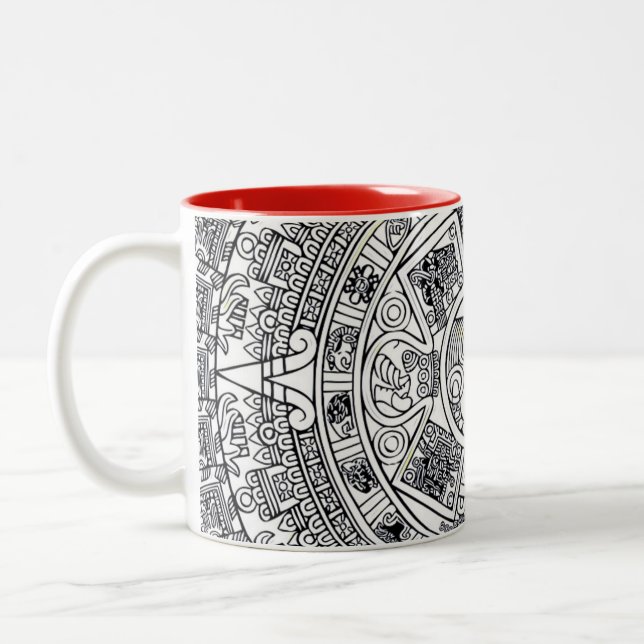 AZTEC ELLER MEXICA mexican tvåtonkaffe Mugg (Vänster)