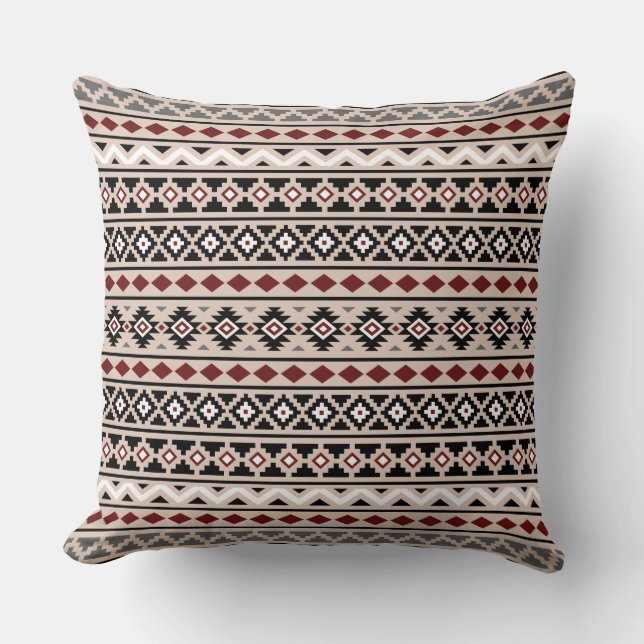 Aztec Essence II Ptn Black White Grått Red Sand Kudde (Framsida)