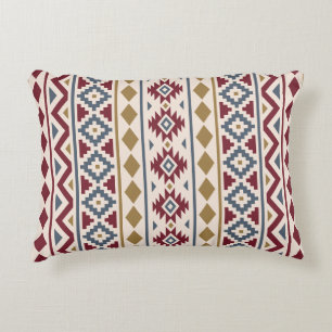 Aztec Essence III (V) Ptn Red Blue Guld Cream Prydnadskudde