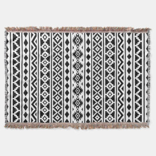 Aztec Essence Lodrät Ptn II Black on White Filt