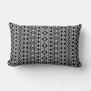 Aztec Essence Lodrät Ptn II Black White Grått Lumbarkudde