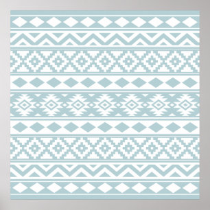 Aztec Essence Ptn IIIb Anka Egg Blue & White Poster