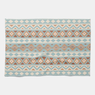 Aztec Essence Ptn IIIb Blue Cream Terracottas Kökshandduk
