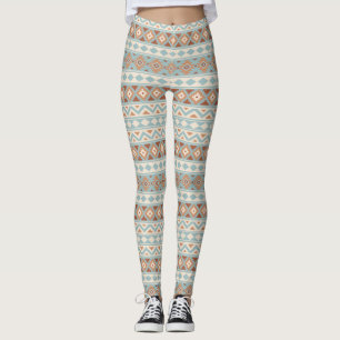 Aztec Essence Rpt Ptn IIIb Blue Cream Terracottas Leggings