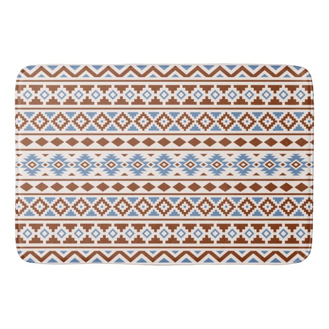 Aztec Essence Vågrät Ptn II Rust Blue Cream Badrumsmatta (Framsidan)
