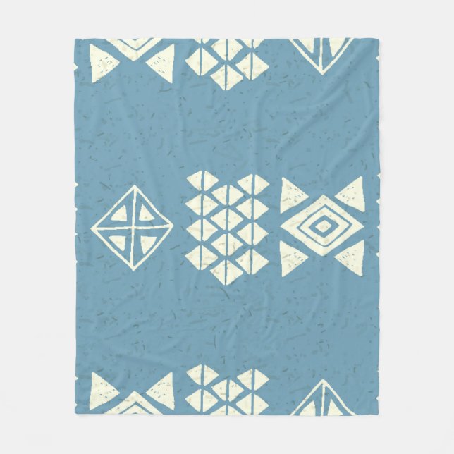 Aztec Ethnic: Blue Geometric Seamless. Fleecefilt (Framsidan)