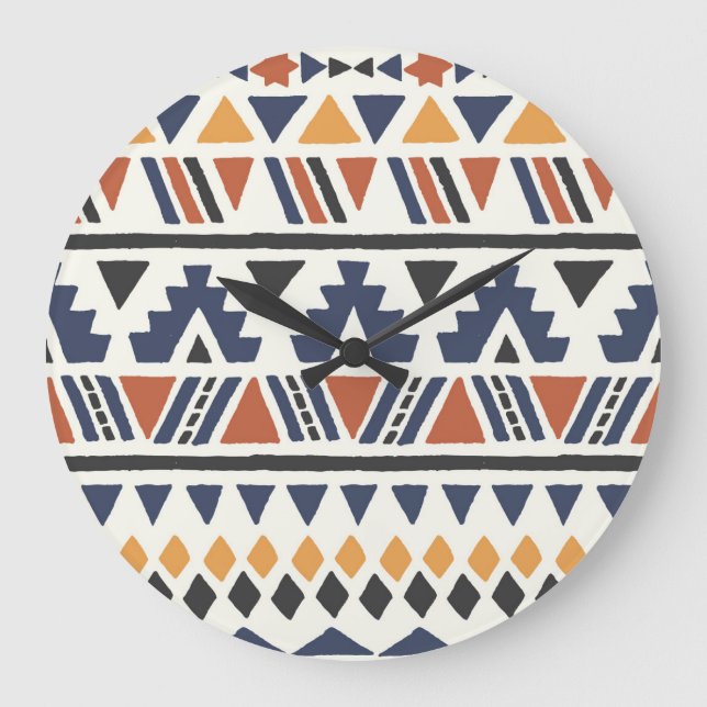 Aztec Ethnic: Hand plockade sjölös Stor Klocka (Framsida)