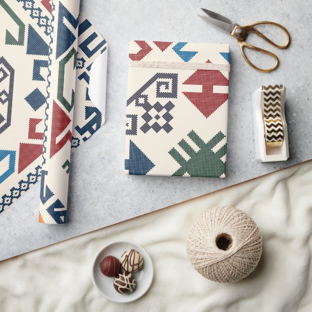 Aztec Ethnic Mönster Presentpapper (Hantverk)