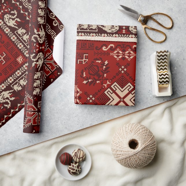 Aztec Ethnic Mönster Presentpapper (Hantverk)