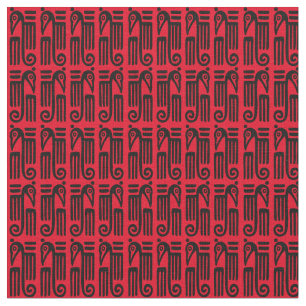 Aztec fågelmotiv tyg