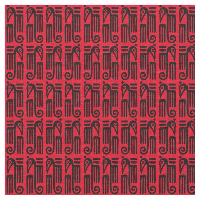 Aztec fågelmotiv tyg (Närbild)